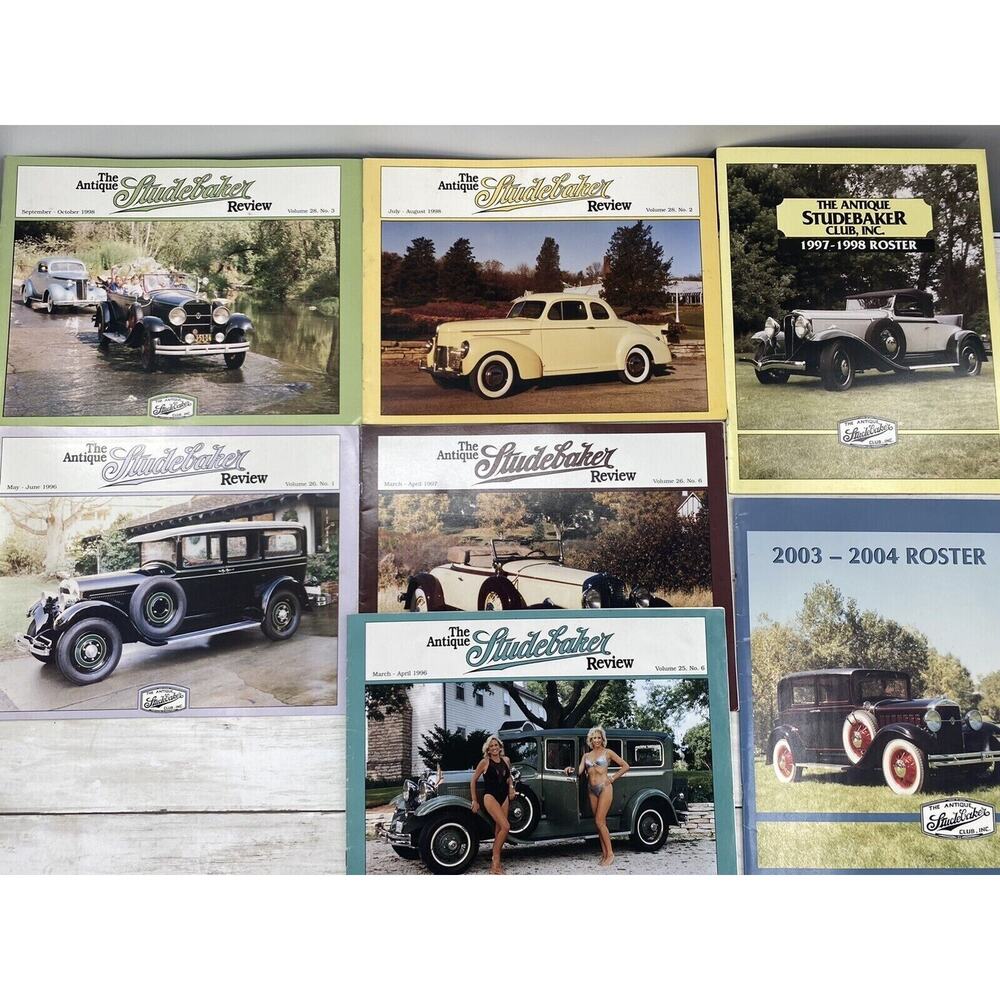 Vintage The Antique Studebaker Review and Car Club Magazines Lot of 7 Assorted